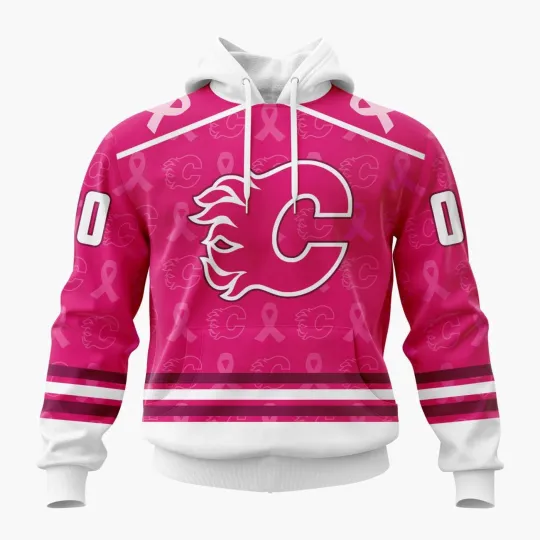 Discover Personalized Calgary Flames Hoodie Special Pink Fights Breast Cancer