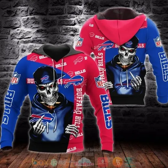 Discover football Buffalo Skeleton 3D Hoodie, Gift For Fans, Christmas Gift