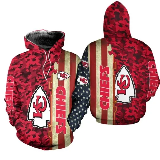 Discover Kansas America Flag All Over Print Hoodie, Gift For Fans, Christmas Gift