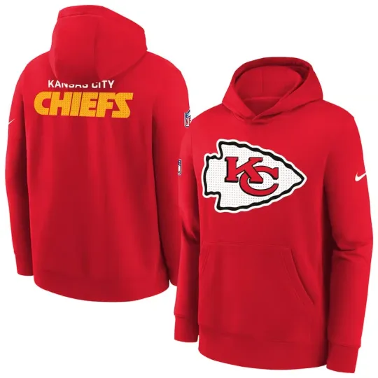 Discover Kansas Youth Sideline Club Fleece Hoodie - Red, Gift For Fans, Christmas Gift