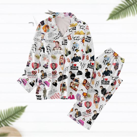 Pedro Pascal Pajamas Set, Pedro Pascal Kid Women  Pajamas, Pablo Escobar Pajamas, Actor Pajamas, Gift For Her, Pedro Pascal Fan Merch