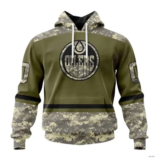 Discover Personalized Edmonton Oilers Special Military Design Hoodie Pullover