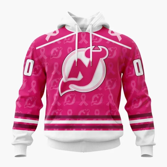 Discover Personalized Devils Hoodie Special Pink Fights Breast Cancer Fullsize