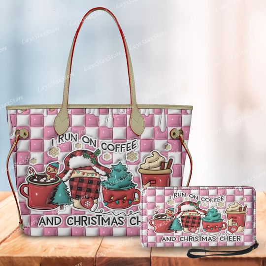 Discover Personalized Christmas Tote Handbag, funny character Women Bags, funny character Lovers Handbag, Woman Handbag, Custom Leather Bag, Christmas Gifts