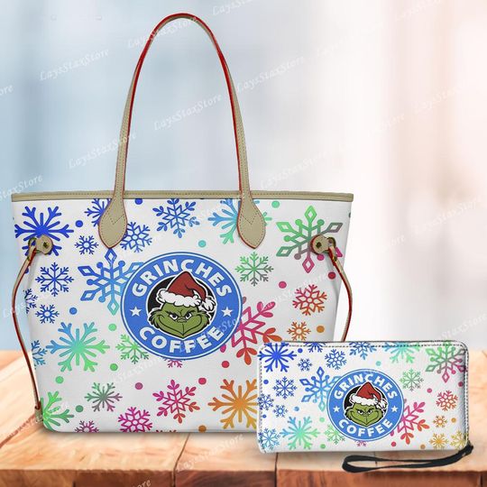 Discover Personalized funny character Christmas Tote Handbag, funny character Women Bags, funny character Lovers Handbag, Woman Handbag, Custom Leather Bag, Christmas Gifts