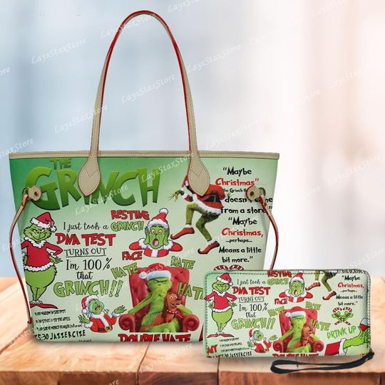 Discover Personalized funny character Christmas Tote Handbag, funny character Women Bags, funny character Lovers Handbag, Woman Handbag, Custom Leather Bag, Christmas Gifts