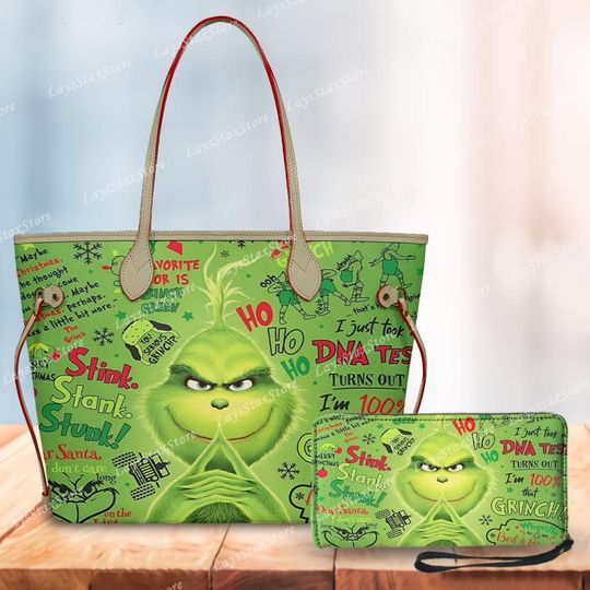 Discover Personalized funny character Christmas Tote Handbag, funny character Women Bags, funny character Lovers Handbag, Woman Handbag, Custom Leather Bag, Christmas Gifts