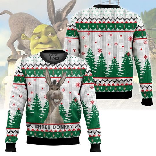 Donkey The Shrek Ugly Christmas Sweater Funny Holiday Party Pullover Warm Cozy Plus Size Sweater for Men Women Xams Gift 2026