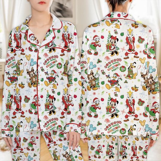 Discover Mickey'S Very Merry Christmas Party Pajama Set, Mickey And Friends Christmas Pajamas, Disneyland Christmas Pjs, Christmas Pajamas Gifts 08