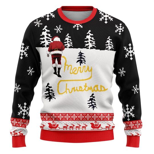 Discover Men's long sleeved top 2026 new ugly Christmas element fashionable sweater suitable for various occasions