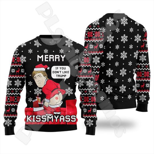 Discover Halloween Christmas Santa Claus Graffiti Vintage Retro Winter Ugly Sweater 3DPrint Harajuku Pullover Casual Funny Long Sleeves L