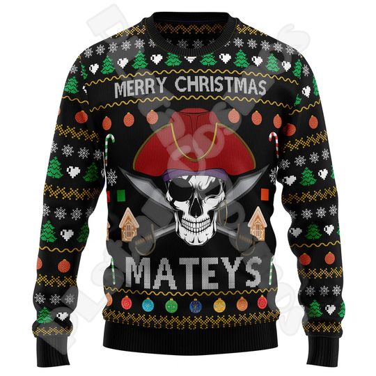 Discover Halloween Christmas Santa Claus Graffiti Vintage Retro Winter Ugly Sweater 3DPrint Harajuku Pullover Casual Funny Long Sleeves B