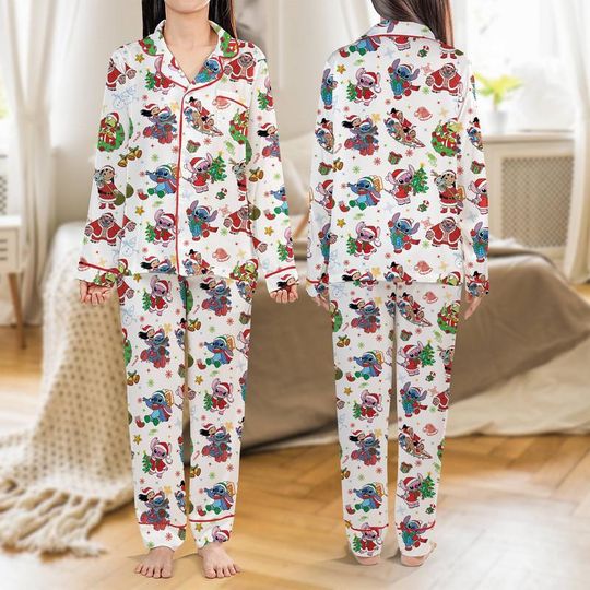 Discover Disneyland Stitch Christmas Pajamas Set Disneyland Stitch Pjs Lilo And Stitch Xmas Pajamas Stitch Family Matching Pajamas Xmas Party Gift