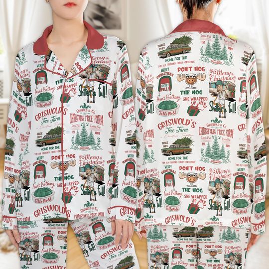Discover Christmas Vacation Pajamas Set National Lampoon's Christmas Vacation Pajamas Christmas Movie Pajamas Womens Pajamas Family Matching Tee 05