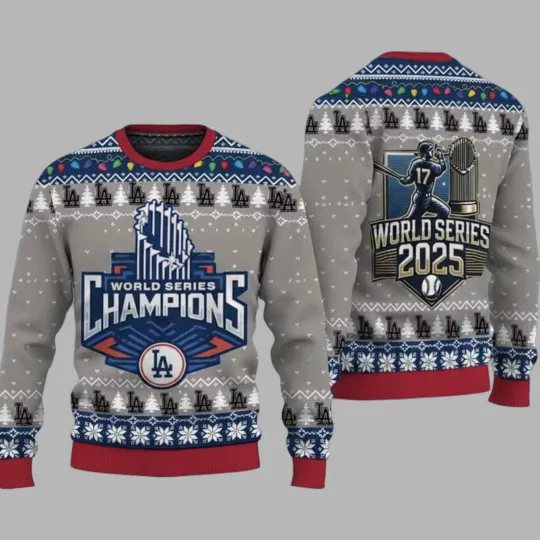 Dodgers World Series 2025 Ugly Christmas Sweater