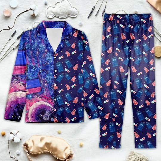 Doctor Who Family's Pajamas | TARDIS Long Sleeve PJs | Geeky TV Series Sleep Set