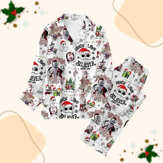 Discover Jack Skellington Sandy Laws Believers Nightmare Before Christmas Pajamas Set