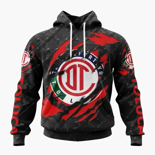 Discover Personalized LIGA MX Deportivo Toluca Hoodie 2025 Special Black Metal