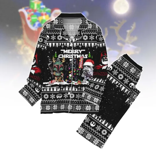 Star Wars Darth Vader Stormtrooper Boba Fett Merry Sithmas Christmas Pajamas Set