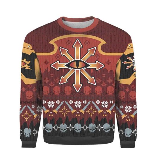 Warhammer 40k Ugly Christmas Sweater Knitted, Video Game Holiday Sweater