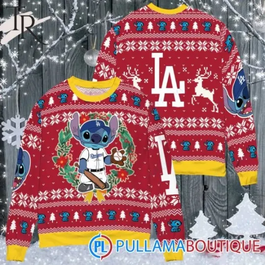 Discover LosAngele Dodger x Lilo and Stitch Ugly Christmas Sweater