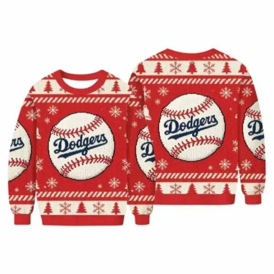 Discover Christmas 2025 LA 1Dodgers Baseball Red Ugly Sweater All Sizes