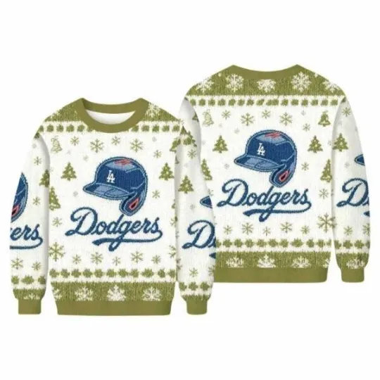 Discover 1Dodgers Baseball Helmet Ugly Christmas Sweater