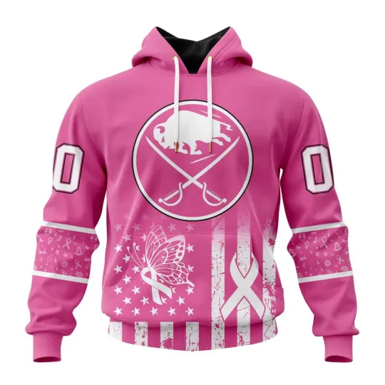 Discover Personalized Buffalo Sabres Hoodie Breast Cancer Awareness Design