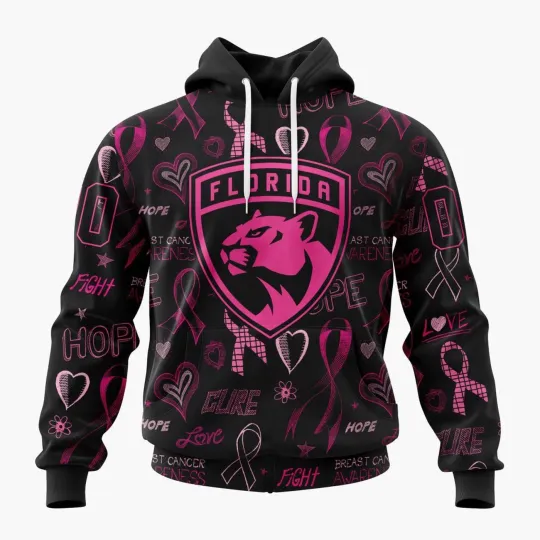 Personalized Florida Panthers Hoodie Special Pink Breast Cancer Awareness