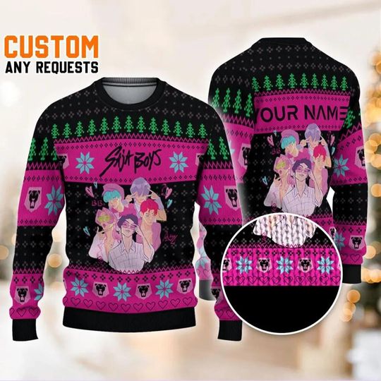 Discover Personalize Ugly Chrsitmas KDM Saja Boys Black ,Custom Girls Xmas Sweater Kpop, Saja Boys Sweatshirt