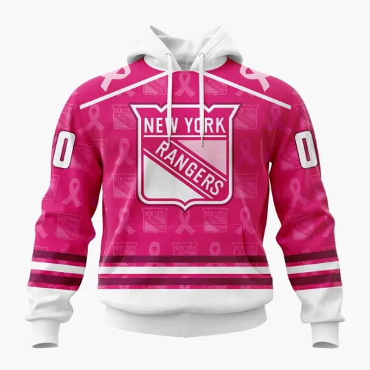 Personalized New York Rangers Hoodie Special Pink Fights Breast Cancer