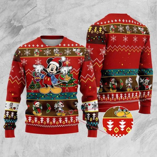 Discover Mickey Ugly Christmas Ugly Sweater, Mickey Santa Christmas Ugly Sweater, Mickey And Friends Xmas Sweater