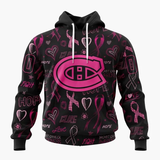 Discover Personalized Montreal Canadiens Hoodie Special Pink Breast Cancer Awareness