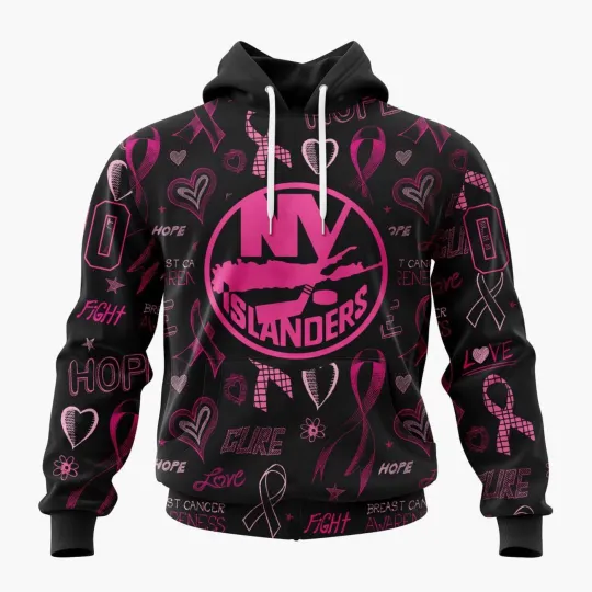 Discover Personalized New York Islanders Hoodie Special Pink Breast Cancer Awareness