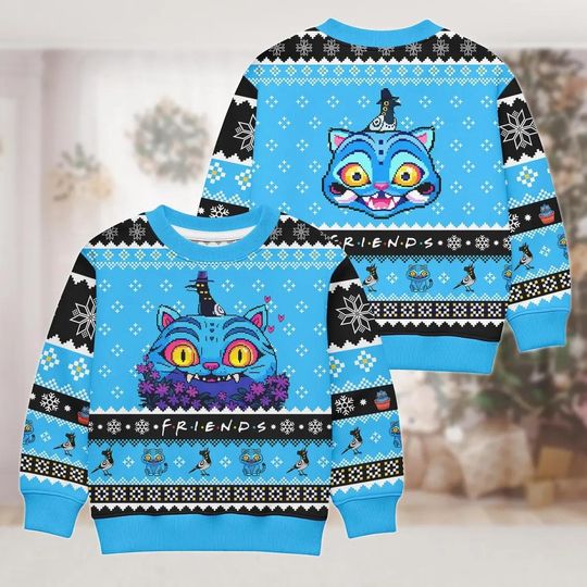 Discover Christmas Blue Tiger Ugly Sweater, Kp0p Tiger Xmas Sweater, Demon Tiger Costume Sweater