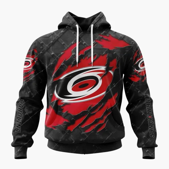 Discover Personalized Carolina Hurricanes Hoodie Special Black Metal Design