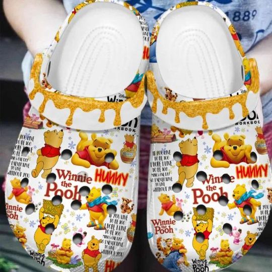 Winnie The Pooh Clogs Shoes, Halloween Slippers, Funny Slippers for Kids