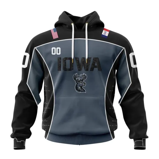 Personalized Iowa Heartlanders Hoodie 2025/26 Black Design