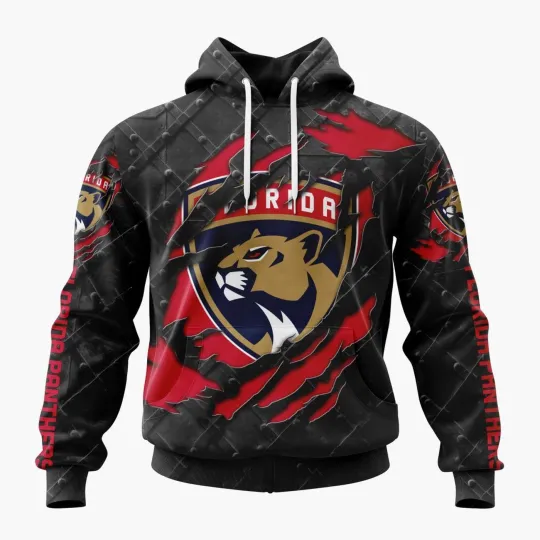 Personalized Florida Panthers Hoodie Special Black Metal Design