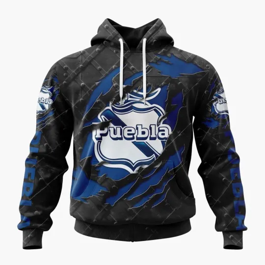 Discover Personalized LIGA MX Club Puebla Hoodie 2025 Special Black Metal