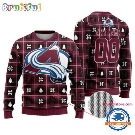 Discover Colorado Avalanche Personalized Snow Tree Ugly Christmas Sweater