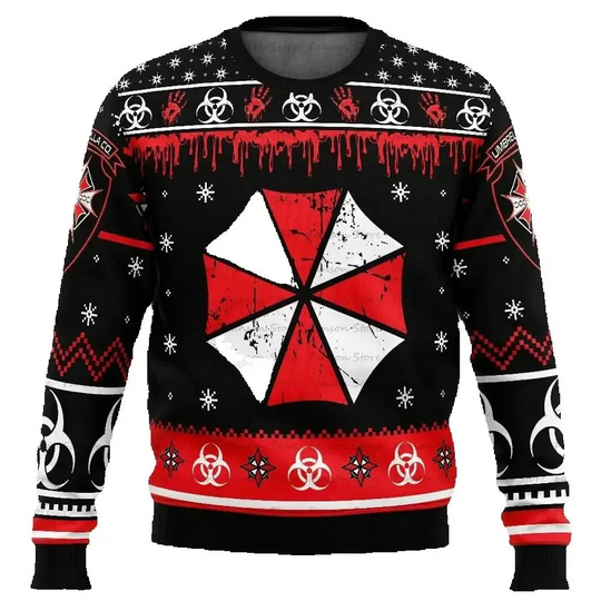 STARS Raccoon City Police Biohazard Ugly Christmas Sweater Men's and Women's Hoodies 2025 Autumn/Winter Fashion Hoodies
