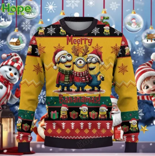 Discover Funny Yellow Crew Christmas Tree Knitted Sweater Holiday Gift