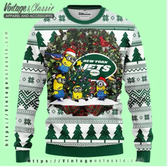 Discover New York Football Minion Ugly Christmas Sweater Funny Holiday Gift