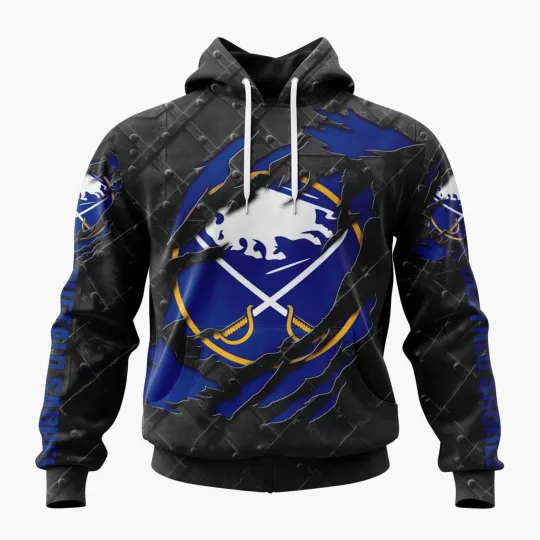 Discover Personalized Buffalo Sabres Hoodie Special Black Metal Design