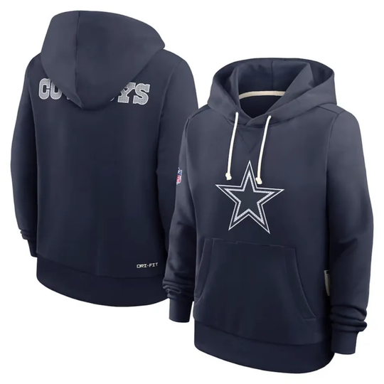 Discover Dallas Women's Sideline Standard Issue Initial Home Dri-FIT Hoodie - Navy