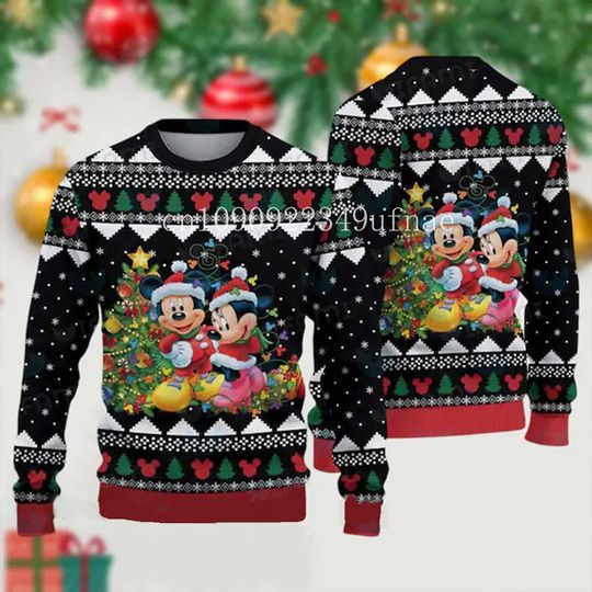 Discover 2025Disney  Christmas Sweater Men's Womens 3d Ugly Sweater Mickey Ugly Christmas Sweater Anime Xmas Gifts Sweater