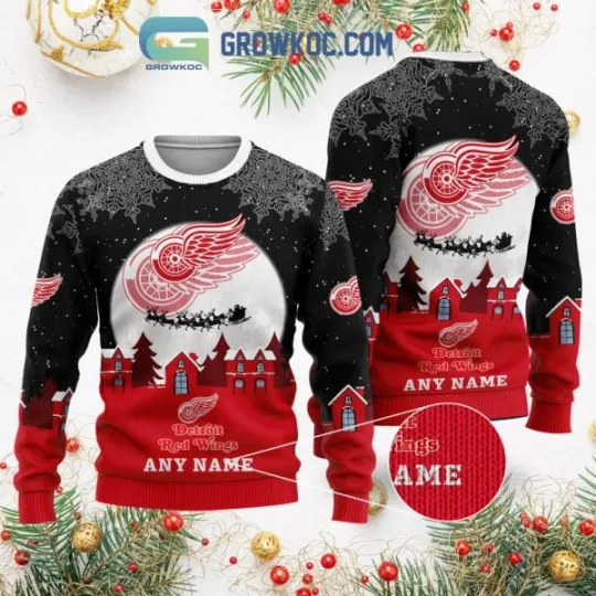 Discover Custom Detroit Red Wing Merry Christmas Ugly Sweater