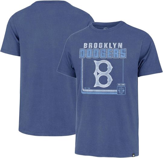 Discover 47 Brand MLB Men's Borderline Franklin Cooperstown Team Color Wordmark Primary Logo Short Sleeve Baseball T-Shirt