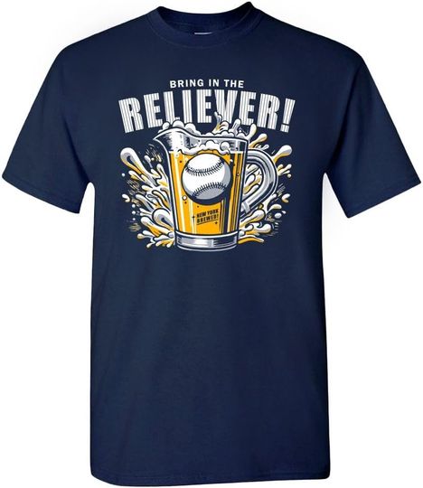 Discover Bring in The Reliever! Relief Pitcher Parody Drinking Men's Apparel for Baseball Fans